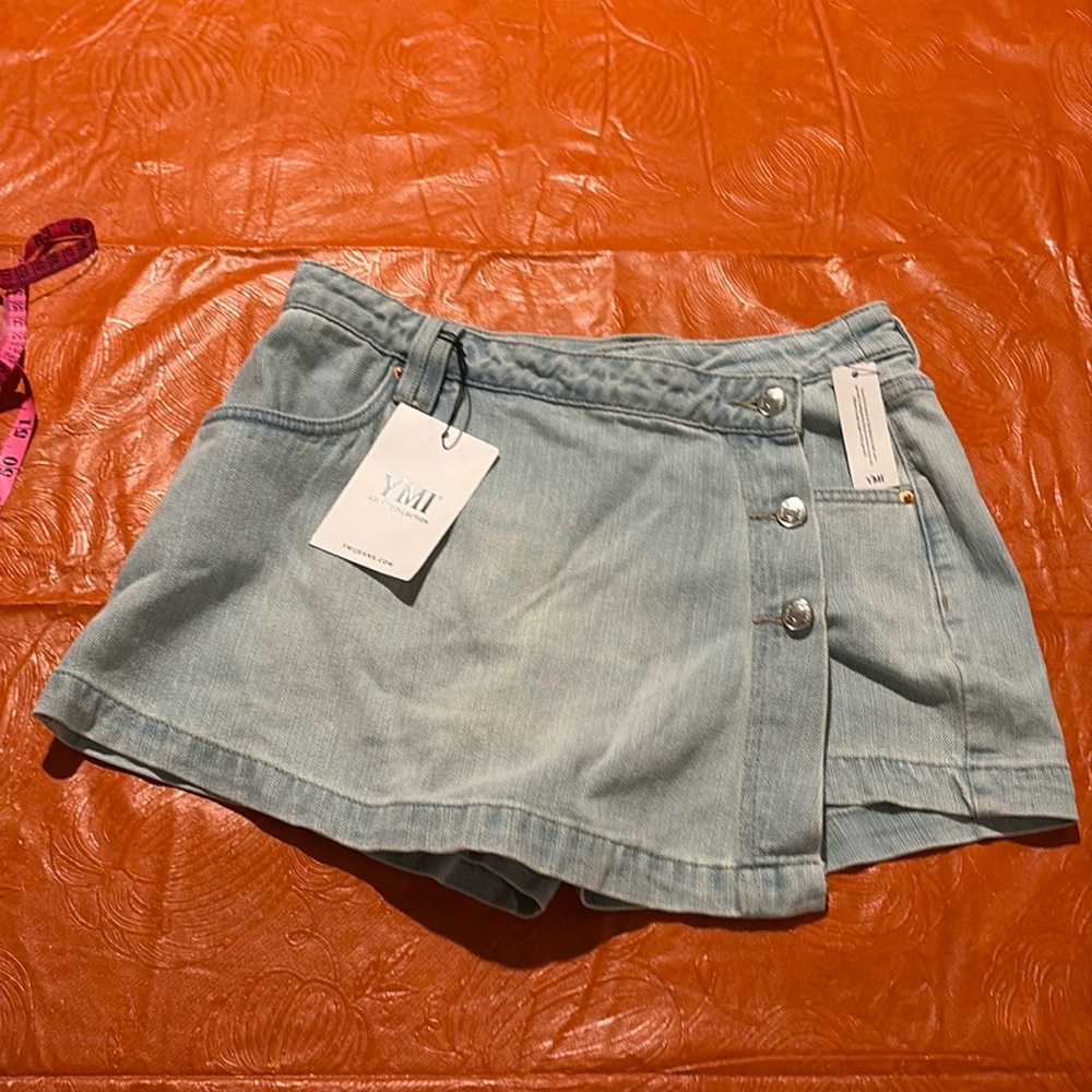 NWT YMI juniors sz 7/28 Jean skort skirt 1238